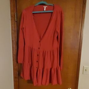 Matilda Jane red ruffled cardigan large